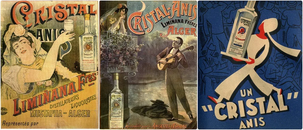 Affiches publicitaires vintage Cristal Limiñana